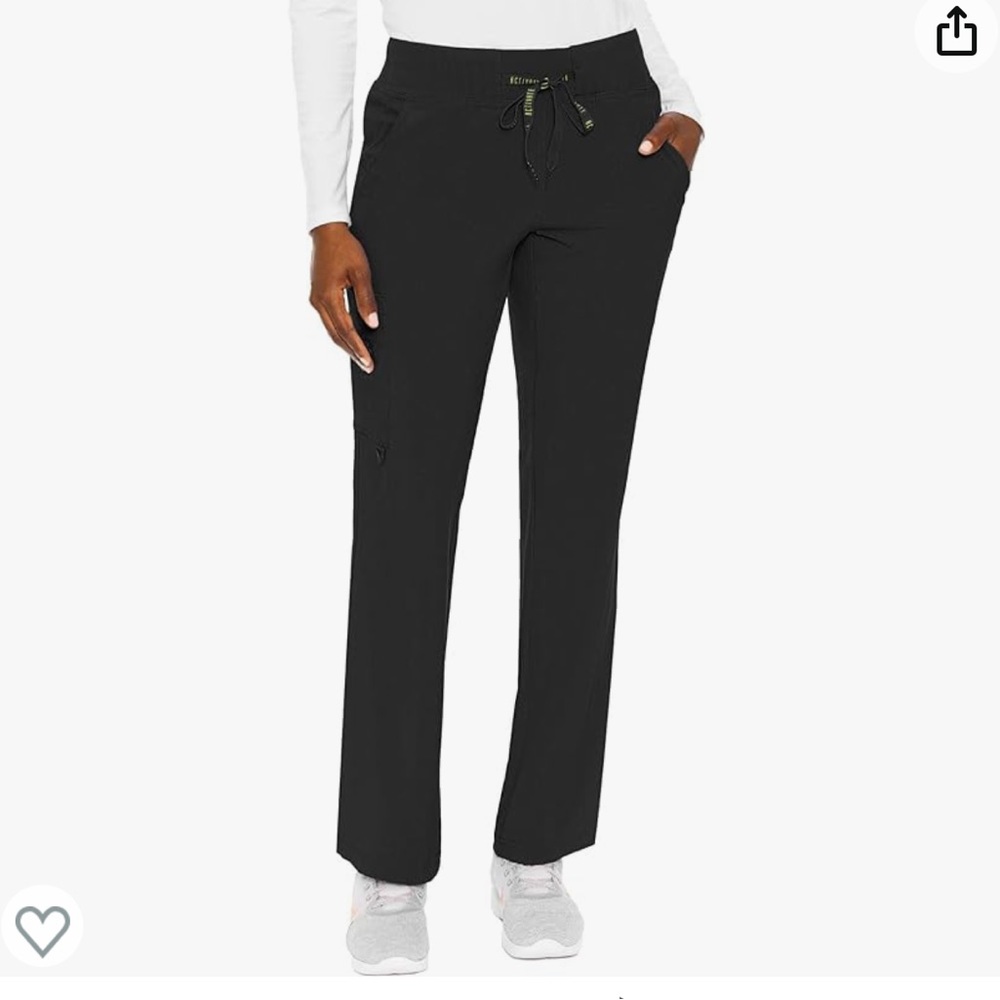 Med Couture Women's 'Activate' Transformer Scrub Pants, in Black, Large Petite
